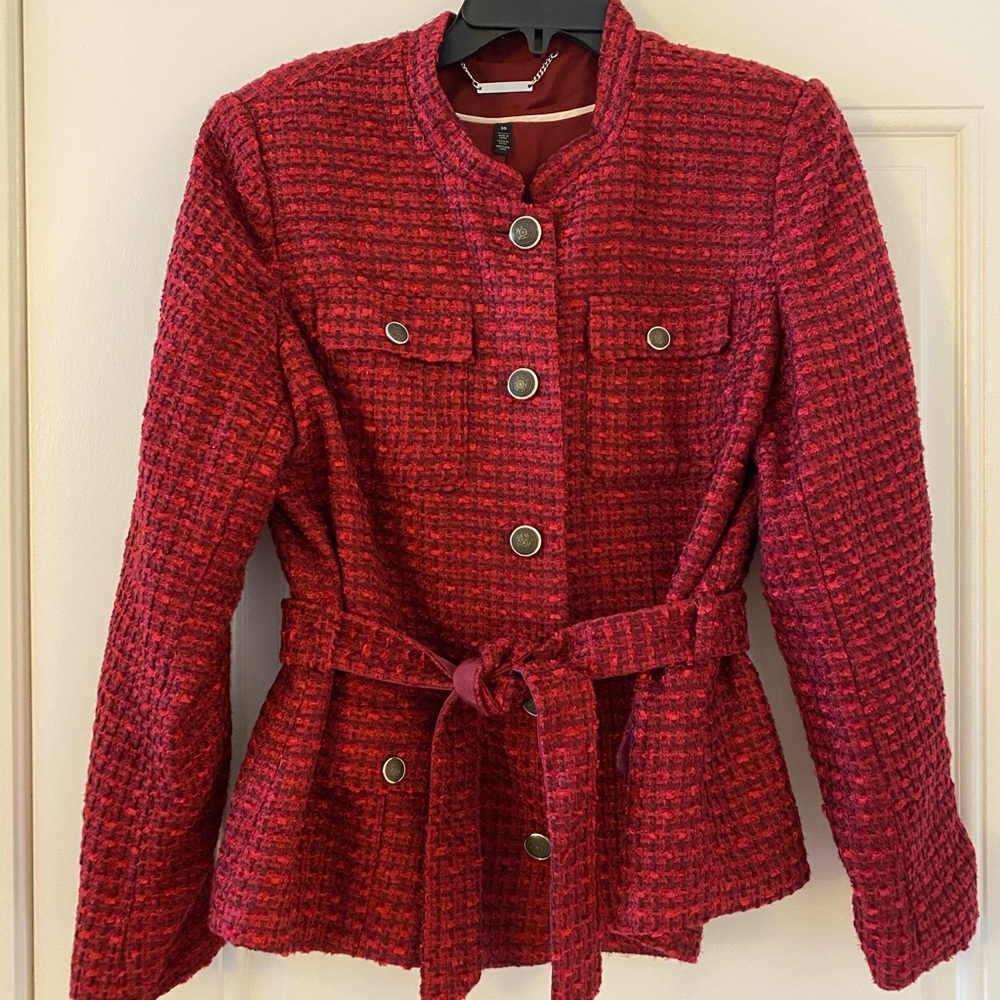 Beautiful Cranberry Military-Style Jacket